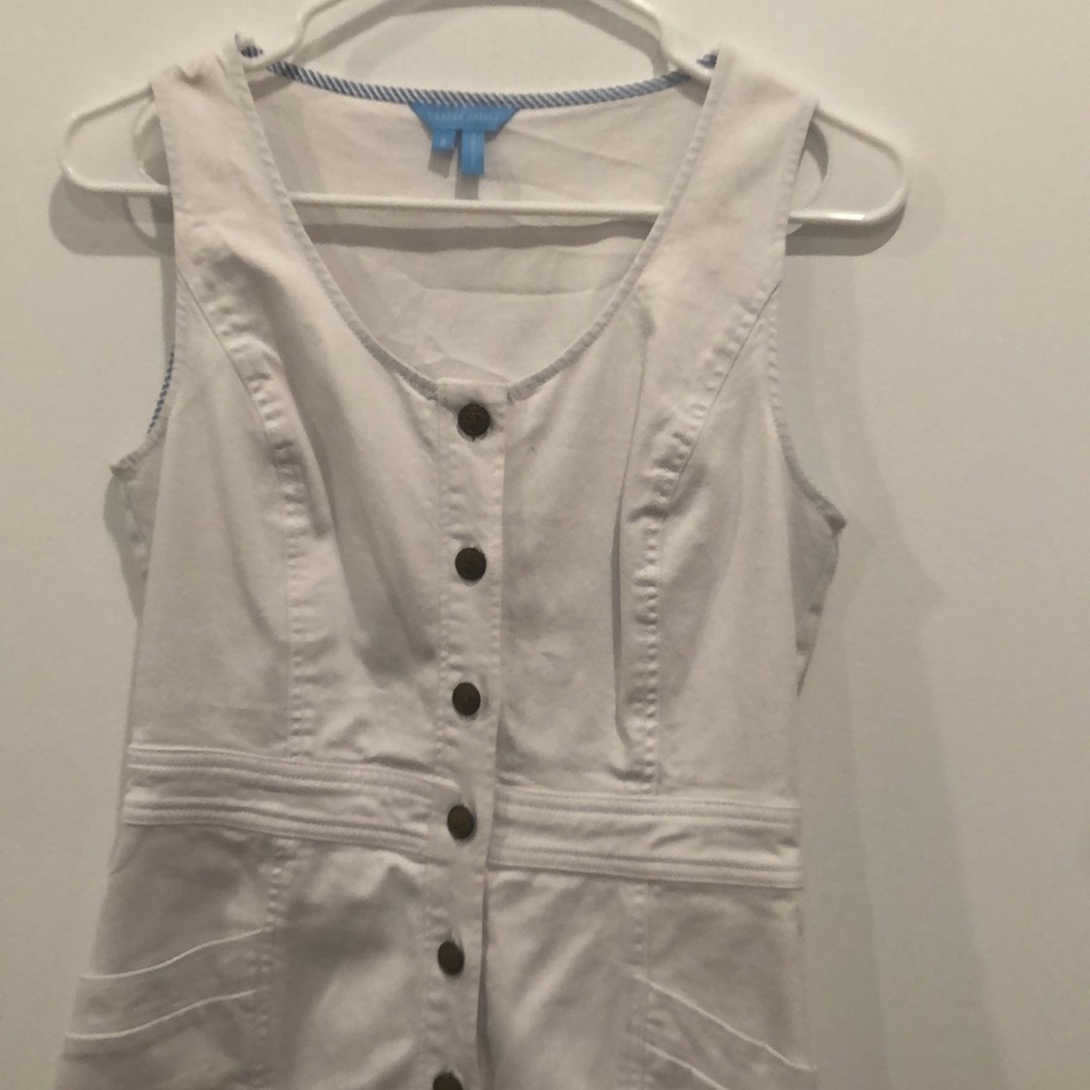 Draper James Euc White Denim Button Down Dress - image 5